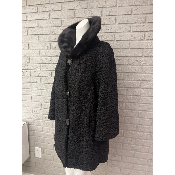 N.L Kaplan Women’s Black Persian Lambswool & Fur Bolero jacket Size M - Picture 7 of 15